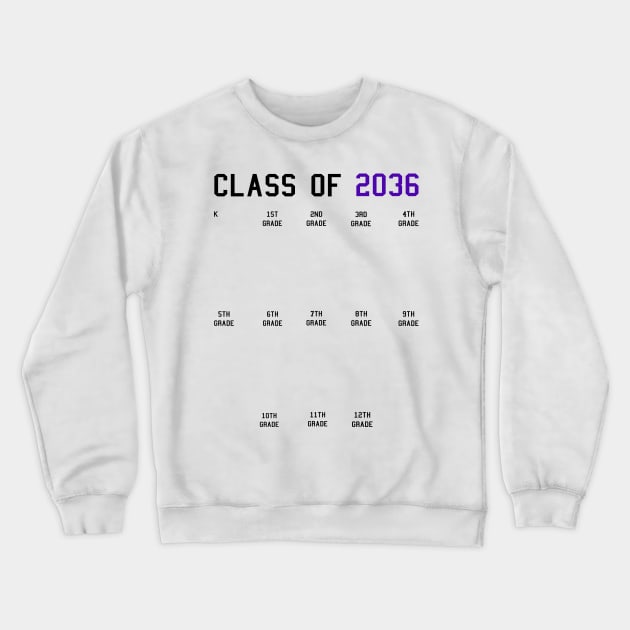 Class of 2036 Grow with Me Graduation First Day Handprints Crewneck Sweatshirt by KsuAnn